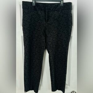 Charter Club Lexington Black Damask Floral Velvet Embossed Slimming Jeans Sz 18